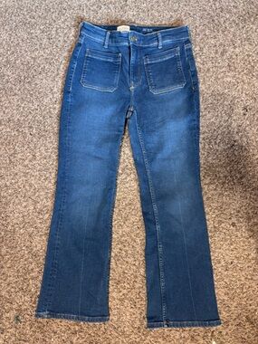 Pilcro Straight-Leg Jeans in Deep Blue Denim